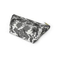 Floral Plaid Accessory Pouch w T-bottom in Black